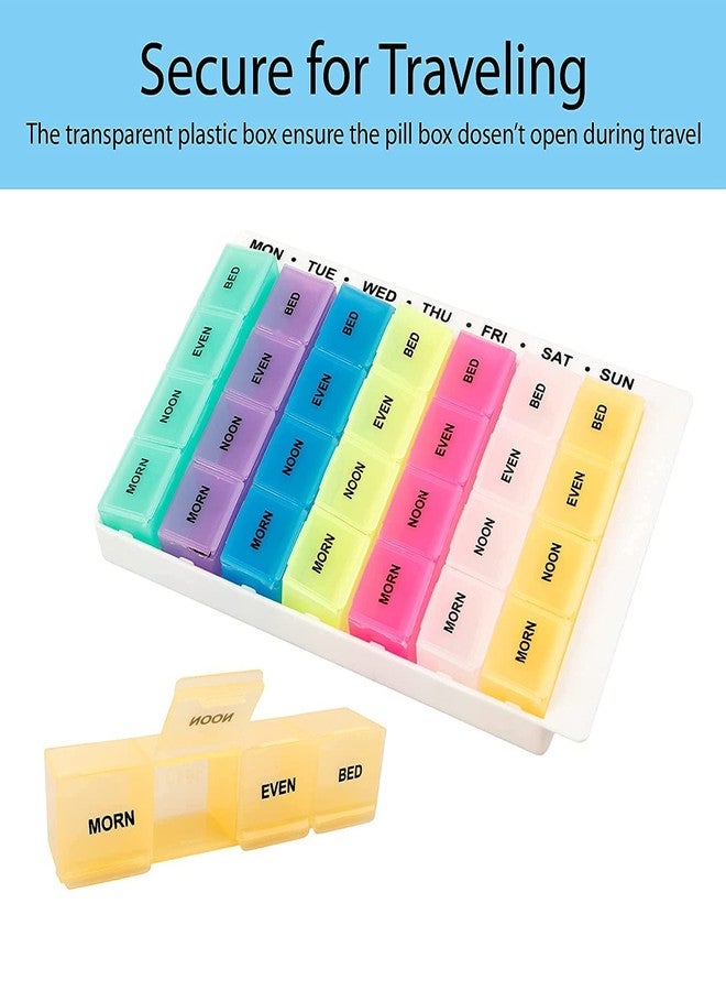 GION 28 Compartments Portable Travel Tablet Holder Durable Secured Pill Box Organizer Pill Storage Case Travel, Pocket, Purse, Daily Pill Case (1Pcs) - Image 3